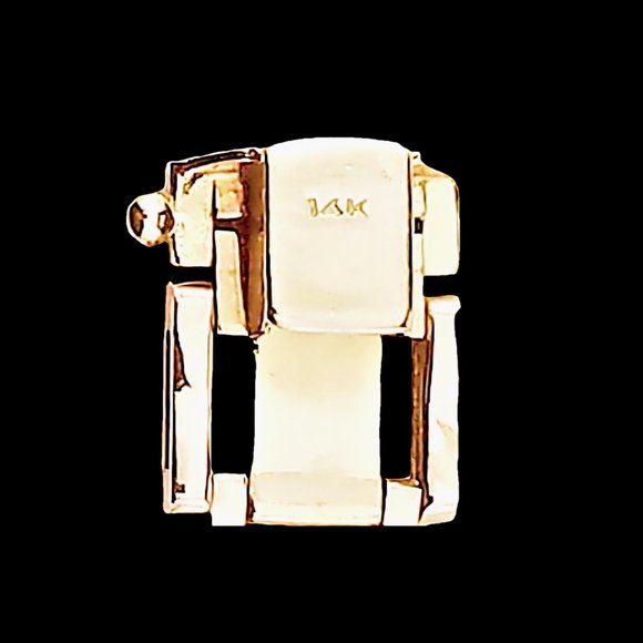 14K Gold Bracelet Ammolite and Mother of Pearl - Picture 7 of 9